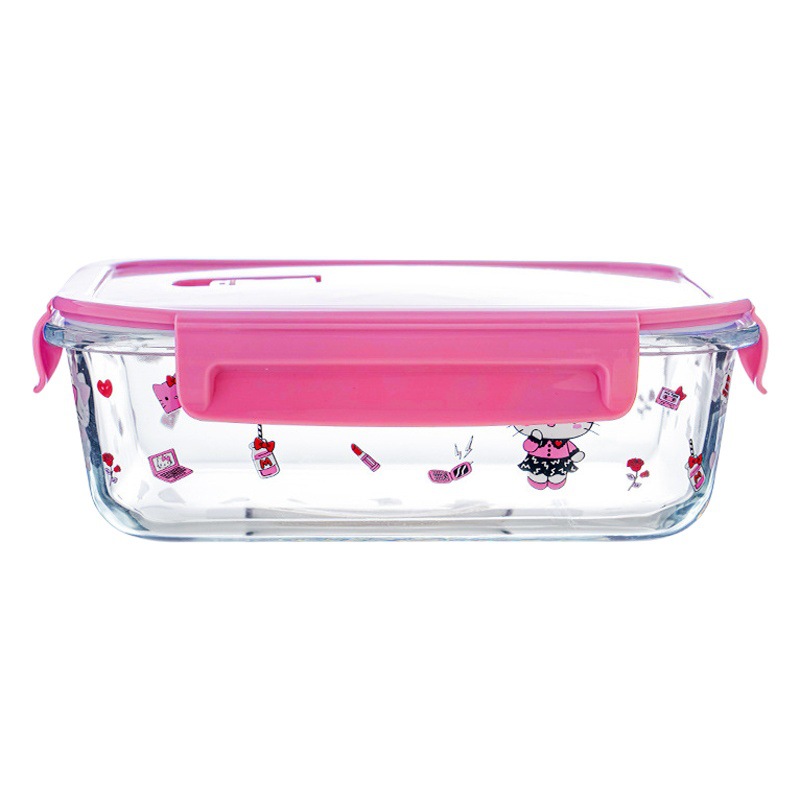 La lonchera de vidrio Kulomi se puede utilizar en el horno microondas, la caja de conservación de vidrio con alto contenido de borosilicato, la lonchera rectangular para el hogar para trabajadores de oficina