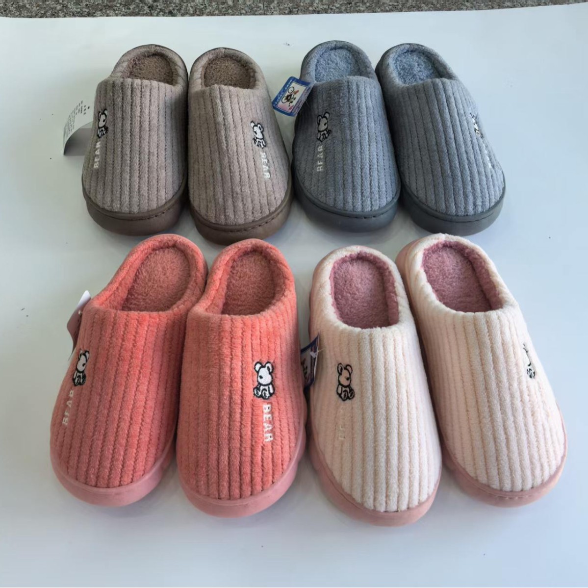 Zapatillas de algodón Cixi damas primavera / otoño / invierno para el hogar antideslizante para parejas para el hogar cálido invierno peluche hombre