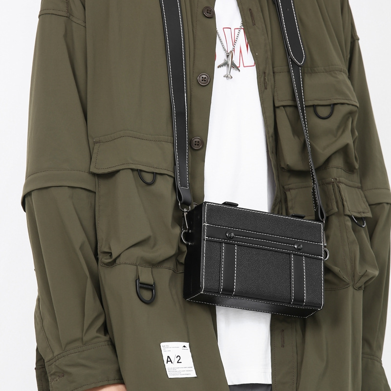 Box Bag Men's New Trendy Cool Small Square Bag Fashionable Casual Styling Bag Personalized Trendy Brand Mobile Phone Crossbody Bag_voghion.com