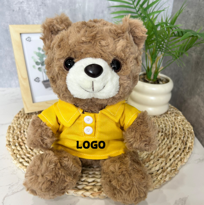 Juguetes de peluche suéter Teddy Bear agarre muñeca regalo corporativo logotipo imprimible chaqueta Teddy Bear muñeca