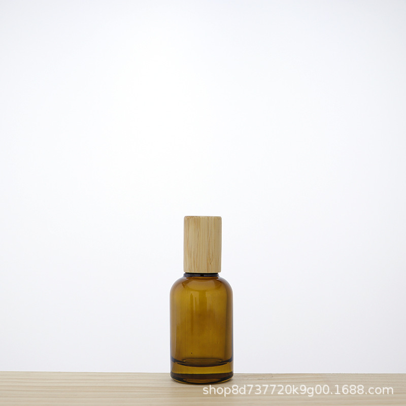 现货茶色香水瓶搭配竹木盖分装瓶30ml 50ml 100ml|undefined
