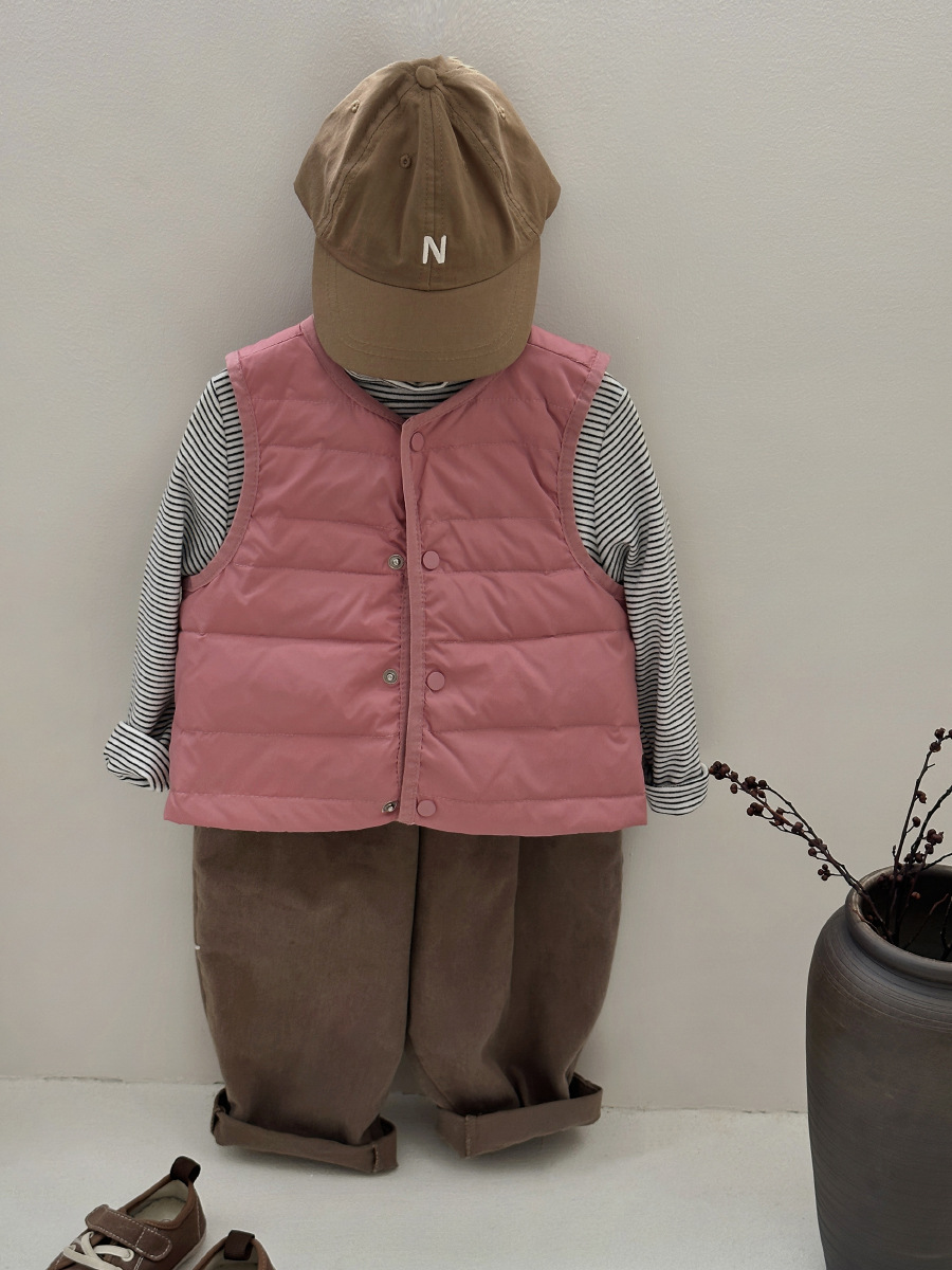 Otoño e Invierno nuevo chaleco de plumón para niños pato blanco abajo ropa para niños Chaleco de bebé chaleco casual de una sola pieza entrega
