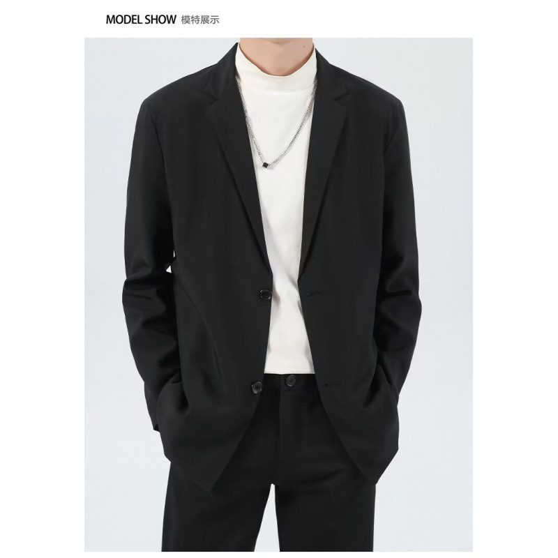 2026 chaqueta de moda coreana para hombres guapo suelto estilo de Hong Kong chaqueta de traje para hombres primavera y otoño traje casual universal