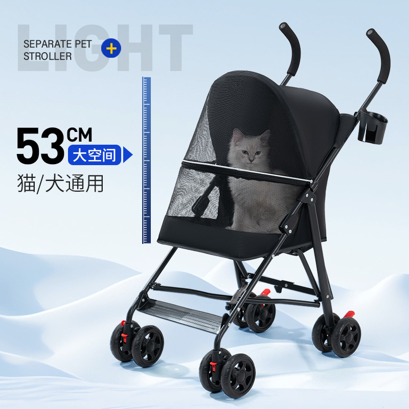 Carrito Plegable para Mascotas de Metal, Portátil, Ligero, para Perros y Gatos