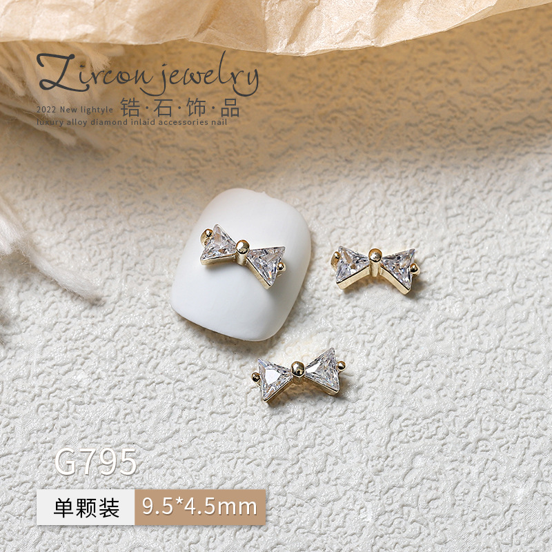 En LÍNEA DE MANICURA de la celebridad francés arco tridimensional uñas fototerapia avanzada cristal decorativo tamaño pequeño metal joyería diamante circón