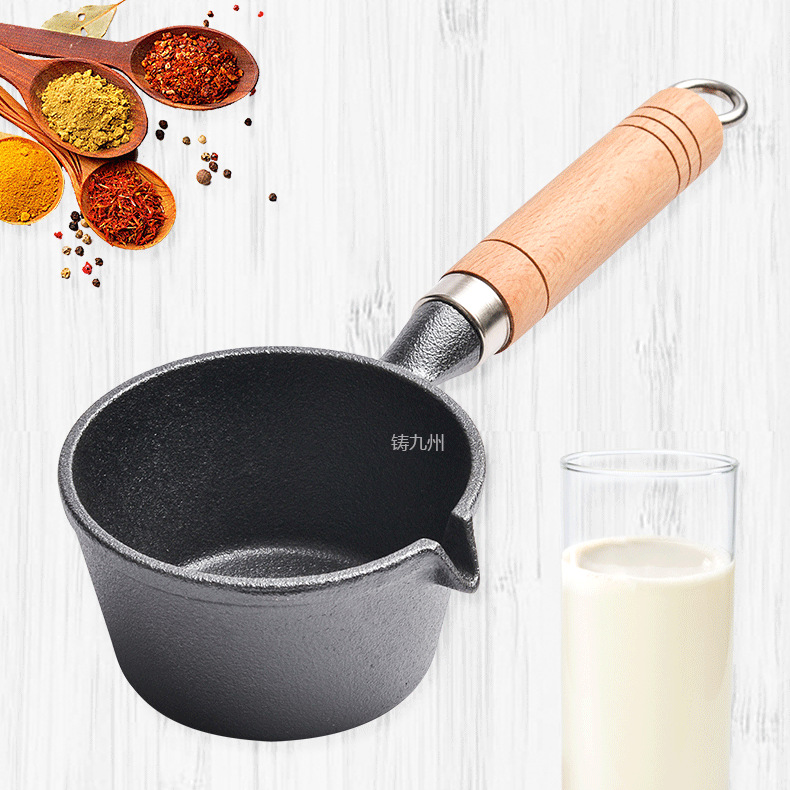 Nueva olla de vertido de aceite profundo olla pequeña de hierro fundido olla de vertido de aceite olla especial de una pieza para la superficie de vertido de aceite sin recubrimiento