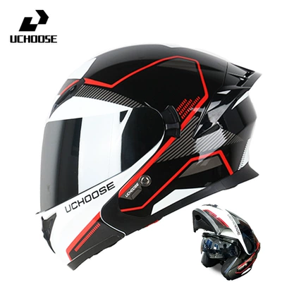 Retro Riding, Full Coverage, Motorcycle Safety Supplies - red-on-silver-mirror-transparent-mirror-bluetooth-headset-included-m