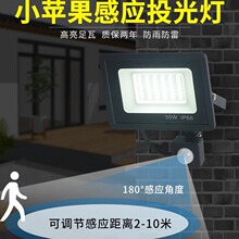 ✅跨境led投光灯人体红外感应户外防水庭院楼道灯光控遥控泛光灯