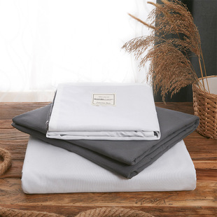 Cross-Border E-Commerce Amazon Pure Color Mix and Match Style Brushed Four-Piece Bed Bed Sheets Set 1.8 Quilt Cover Three-Piece Set Normcore Fitted Bed Sheets
