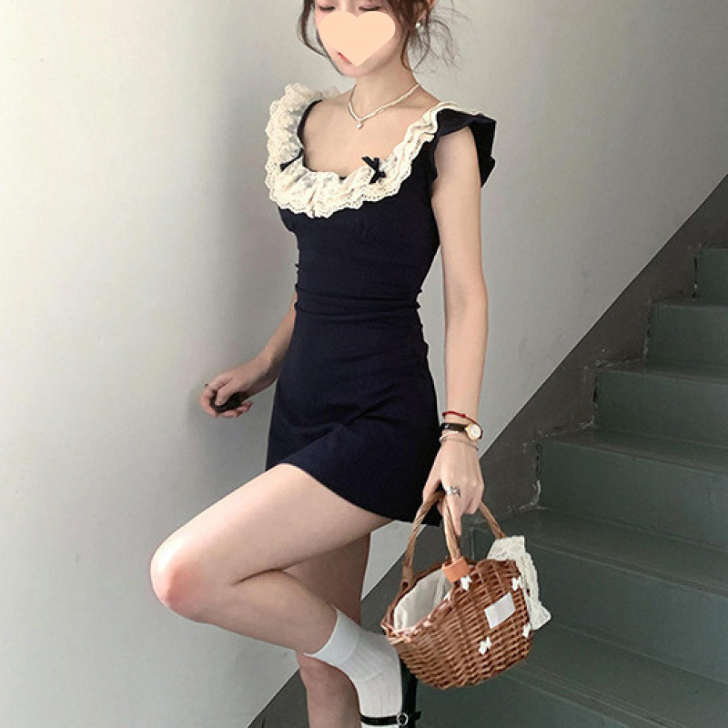 夏日绝美小裙子性感纯欲收腰连衣裙女小个子独特漂亮掐腰包臀短裙