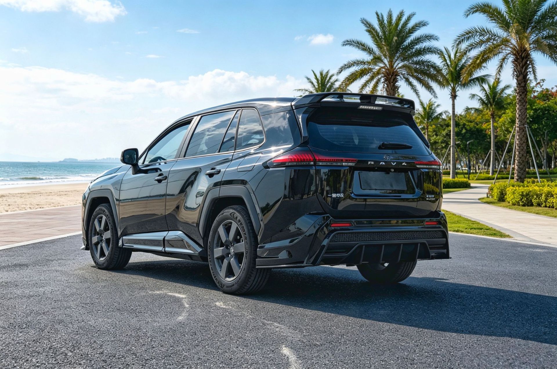 Suitable for 26 Models of Rav4, Rongfang, and Wildlander Modified Front Spoiler, Side Skirts, Rear Bumper, Roof Wing, Rear Diffuser, and Louvered Spoiler