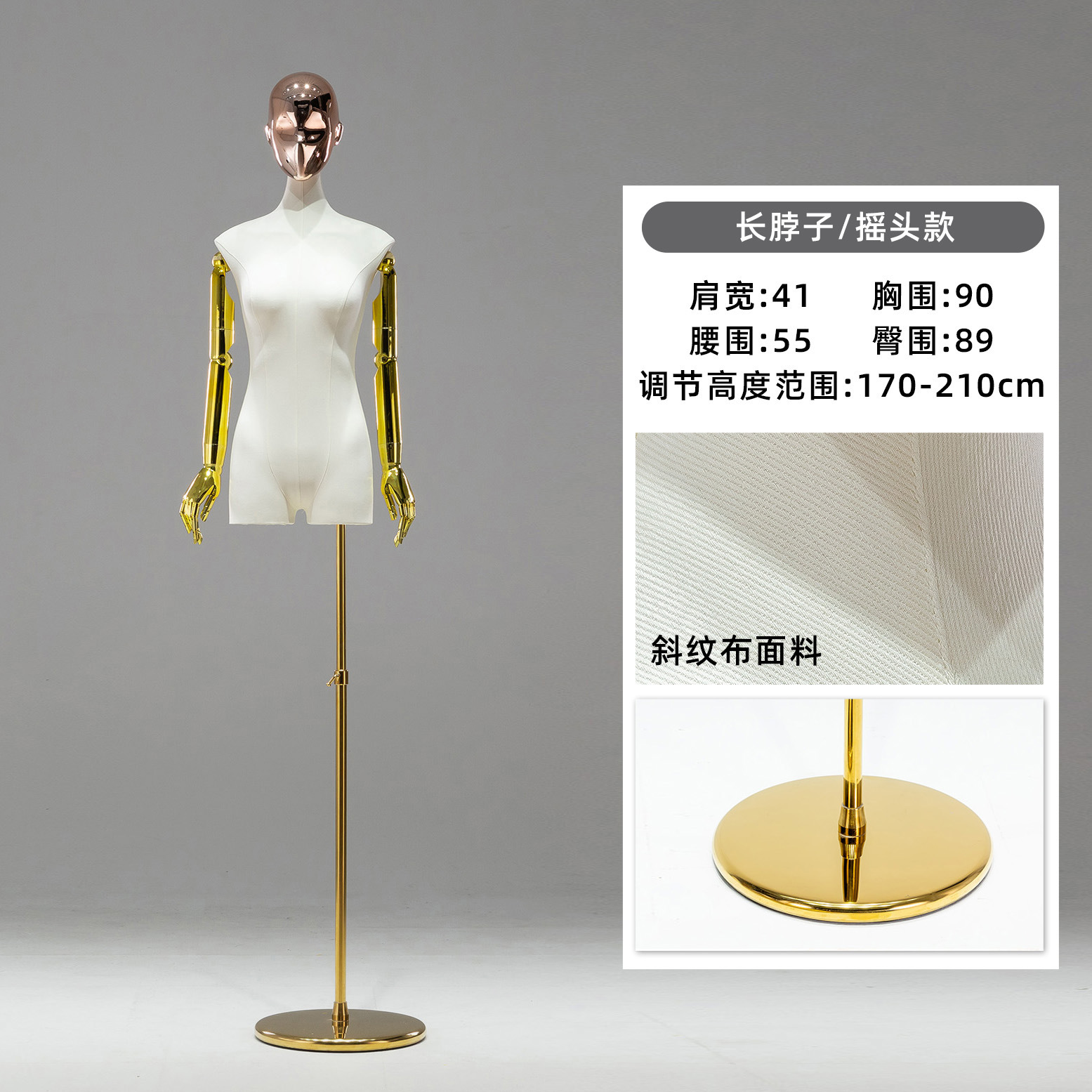 Maniquí Femenino de Busto con Clavícula de Plástico para Tiendas de Ropa y Escaparates image 23