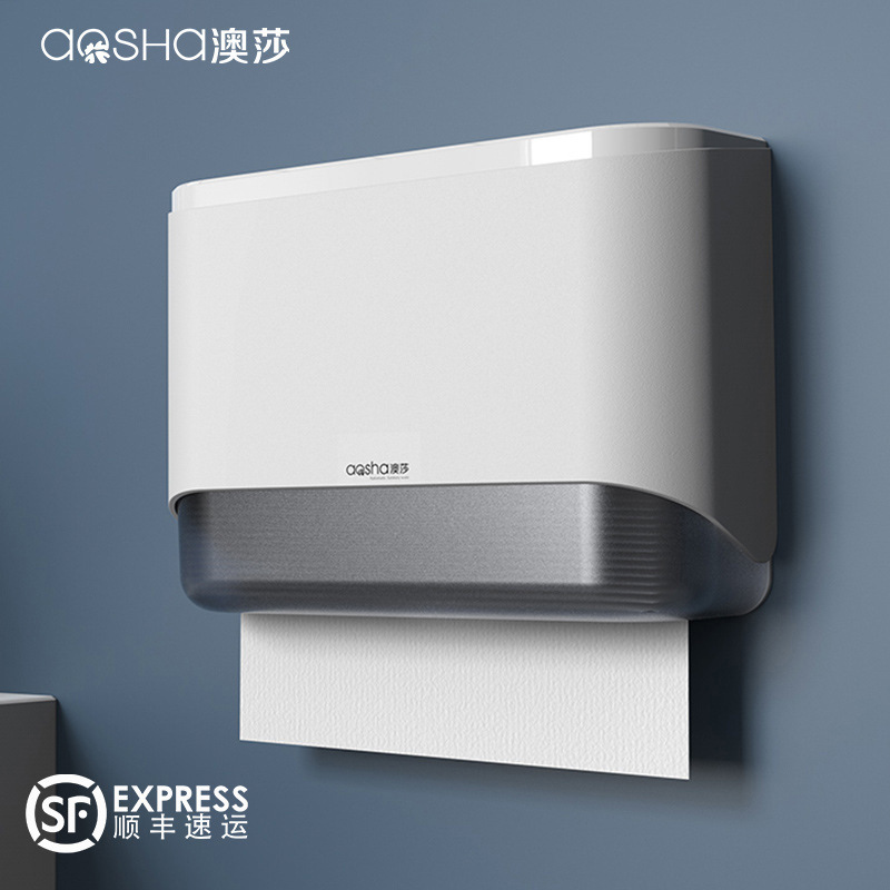 Hand Towel Box Wall-Mounted Toilet Bathroom Kitchen Paper Towel Box Punch-Free Commercial Hotel Toilet