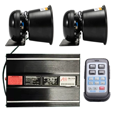 Wireless siren 400W Car horn/tweeter - as7200b-2-main-unit-round-speaker-set-12v