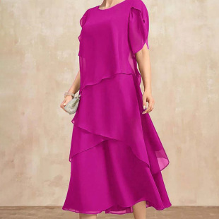 European and American plus size Summer Ruffled dress
