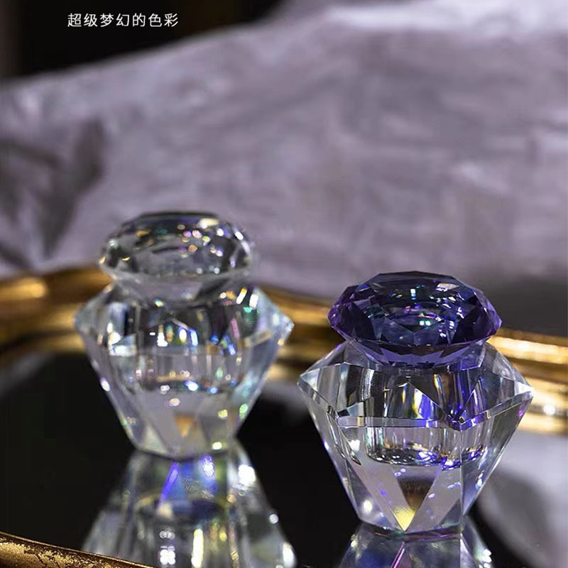 De gama alta de tipo de diamante de uñas Copa de Cristal exquisita de alta permeabilidad de Cristal Mágico líquido celebración pluma de lavado de la Taza de almacenamiento de la joyería