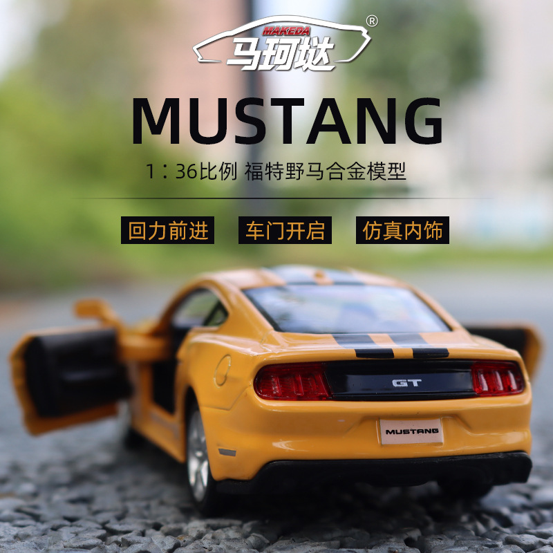 1: 36 Simulación Ford Mustang GT aleación modelo de automóvil juguetes coleccionables para niños adornos