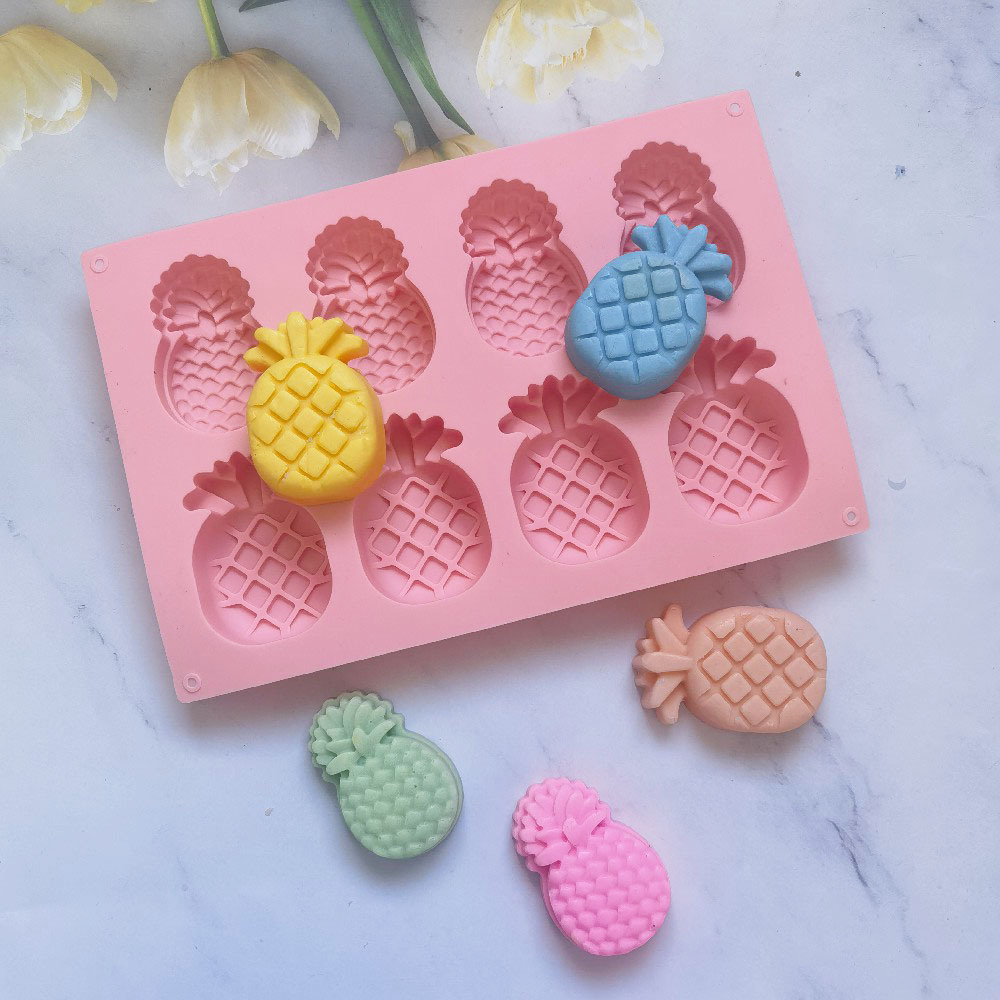8 piña 18 molde de silicona pastel helado pudín molde de postre jabón utensilios