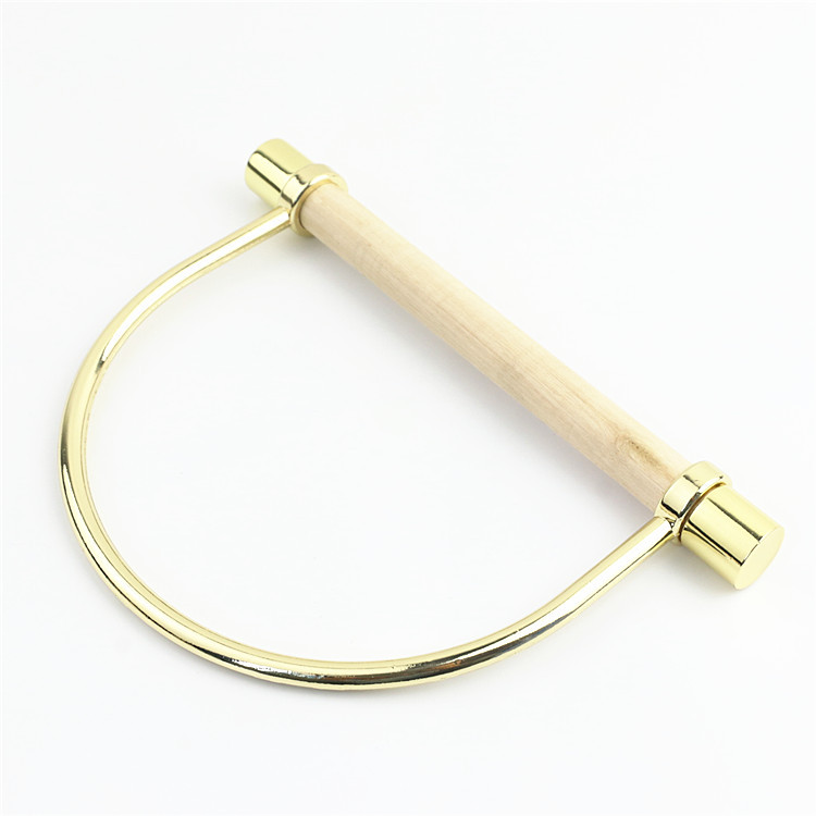 Mango combinado de metal y madera para bolsos artesanales y accesorios de equipaje