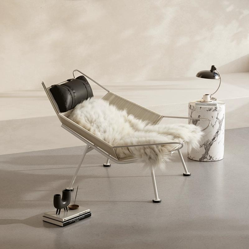 Diseñador danés, sillón de viento silencioso, cuerdas de bandera medieval, silla de ocio creativa, silla de ocio tejida a mano minimalista, silla perezosa