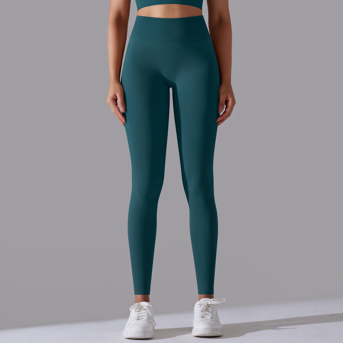 Simple Style Sports Solid Color Nylon Cotton Blend U Neck Tracksuit Vest Jogger Pants Leggings display picture 129