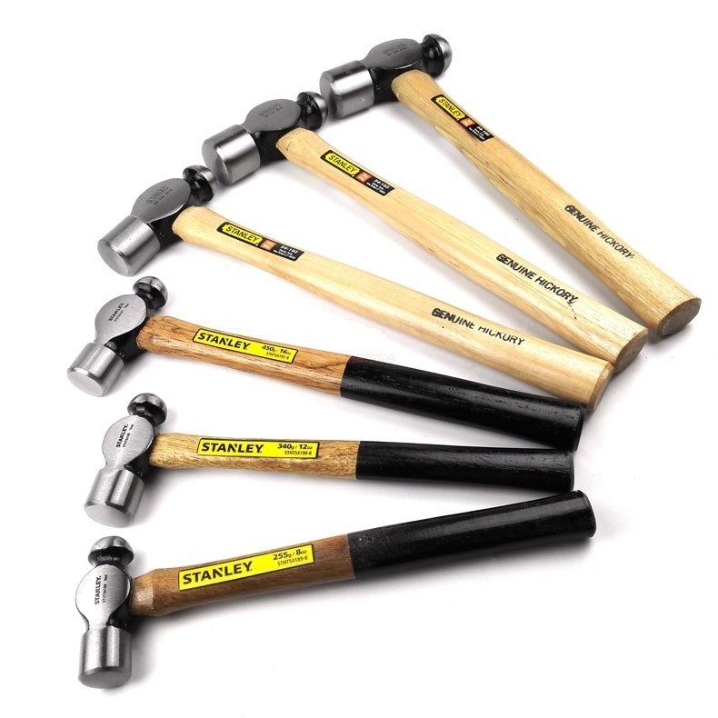 史丹利硬木柄圆头锤桃木手柄核桃小锤子木工安装锤STHT54189-8-23