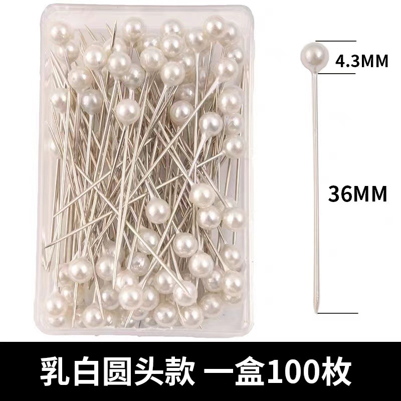 Caja de plástico de color 100 agujas nacaradas agujas de posicionamiento de papel de difracción prendas de vestir agujas grandes agujas de cuentas de punta redonda de punto de cruz