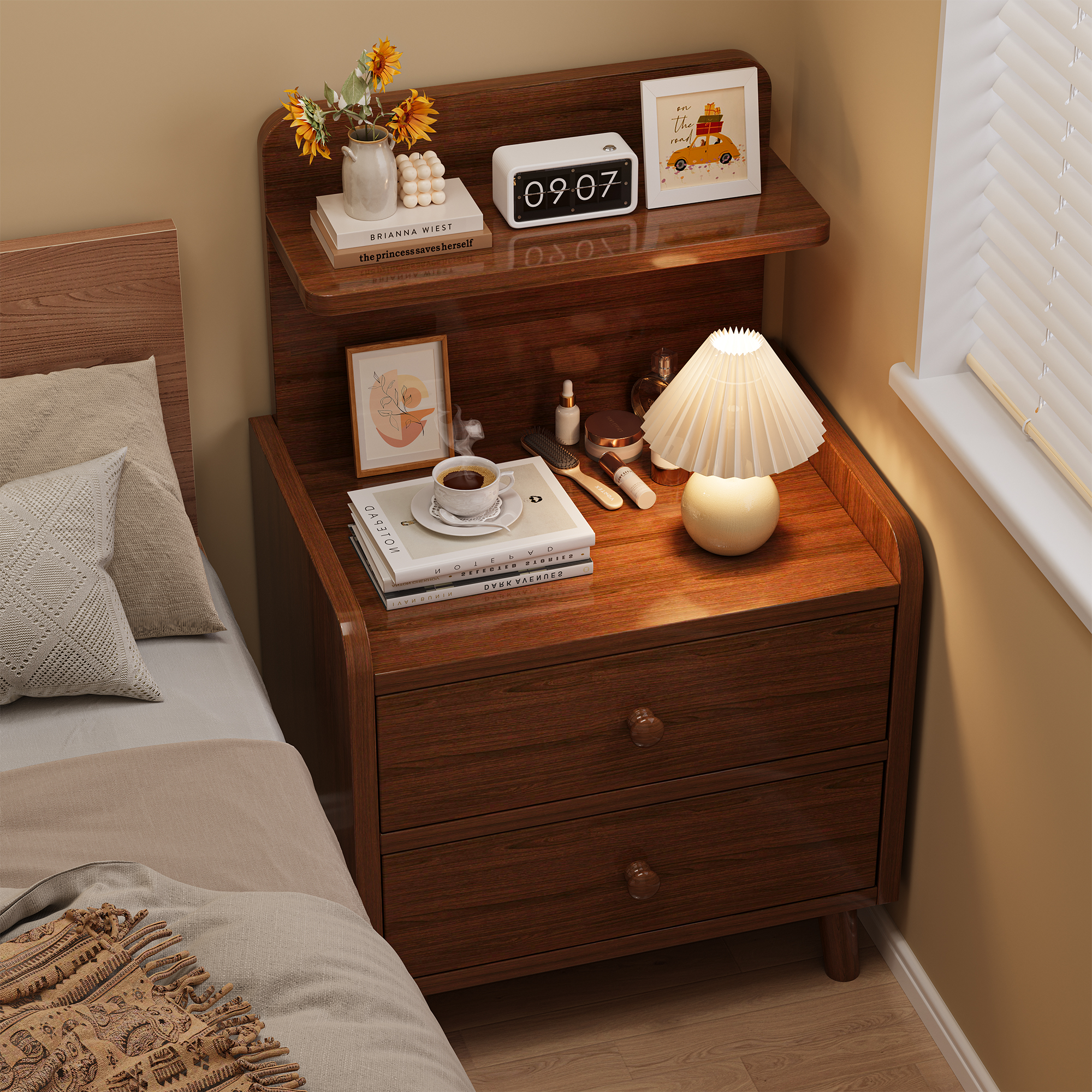 2026 nuevo estilo simple y moderno dormitorio armario de almacenamiento doméstico simple pierna de madera sólida para alquilar estantes