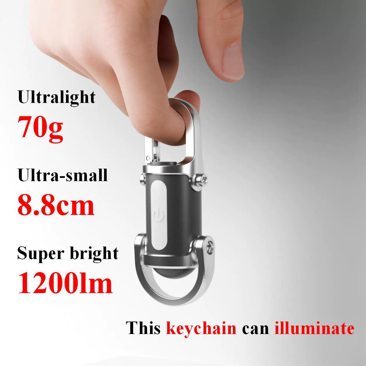 Waterproof keychain flashlight