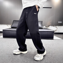 默契男士冬季新款黑色休闲裤百搭宽松字母刺绣大码长裤5705