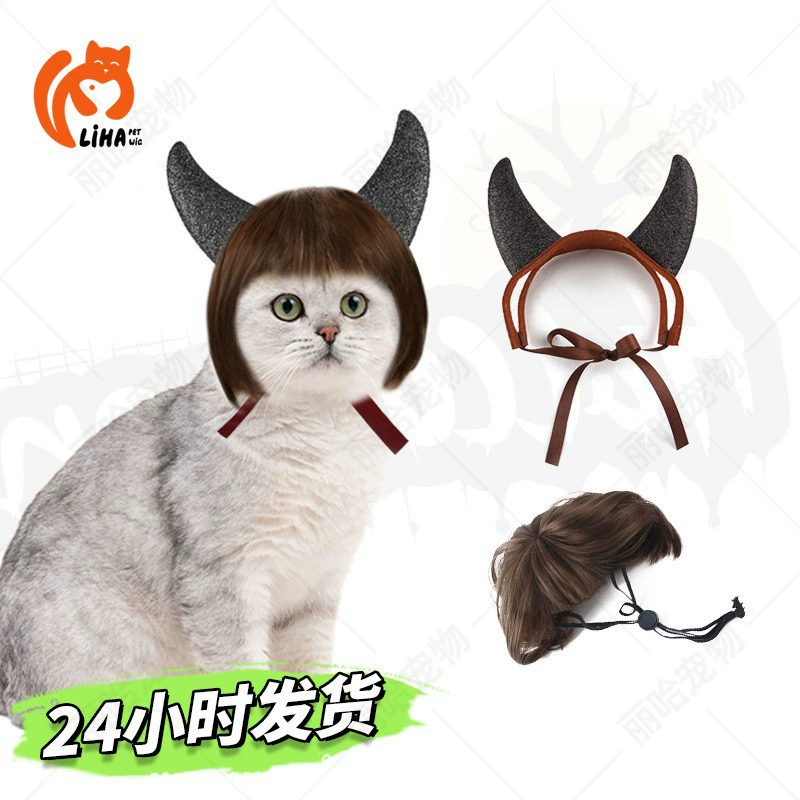 Домашние животные парики одеваются смешные парики