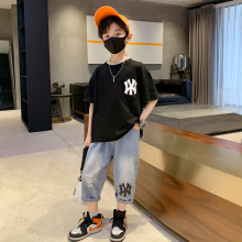 厂家直销男童夏季短袖2023新款洋气夏装酷帅衣服中大童T一件代发