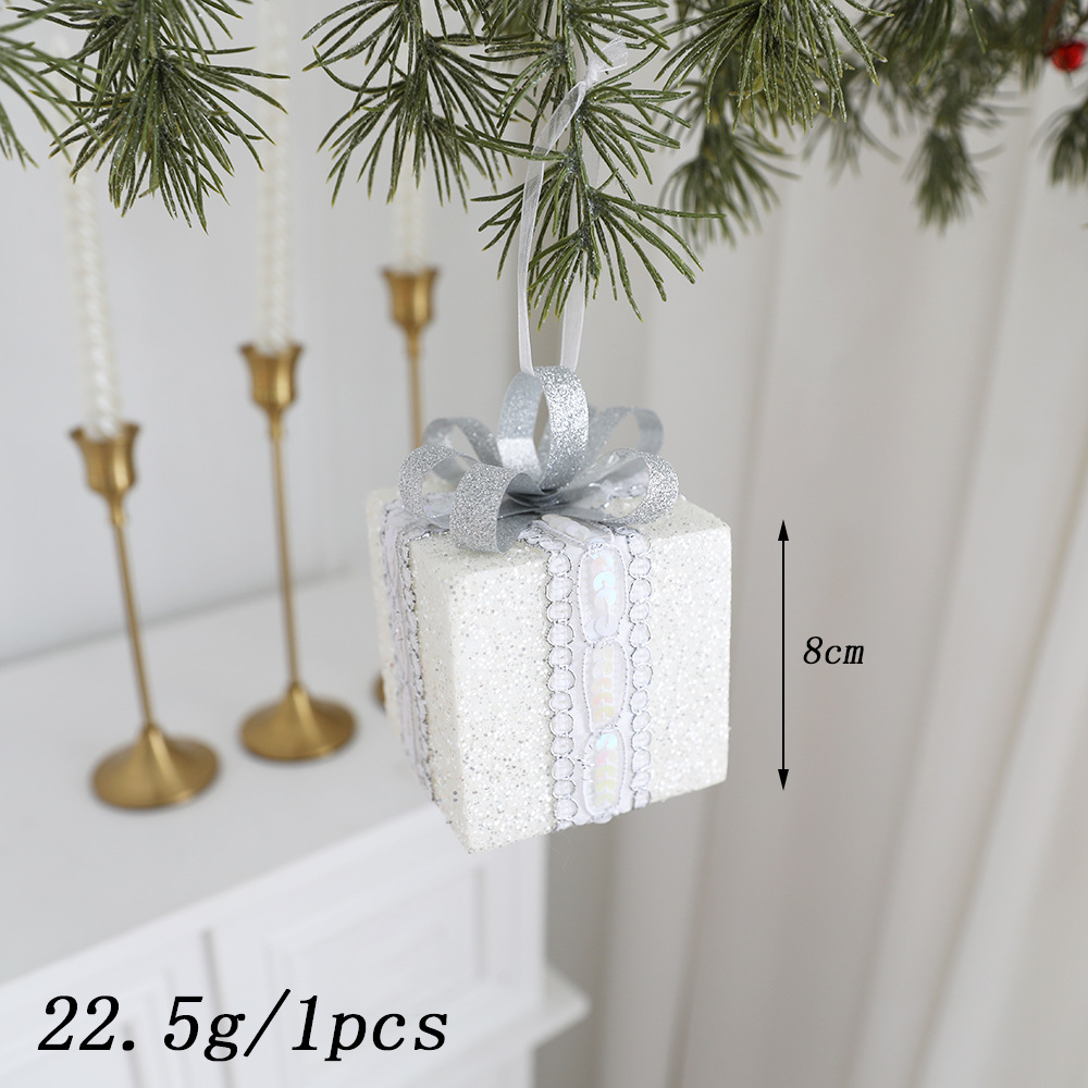 Amazon decoraciones de Navidad Bola de espuma blanca bola de nieve árbol de Navidad decoración colgante al por mayor