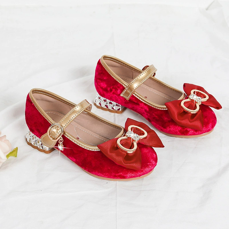 Девочки на каблуках на каблуках детские хрустальные туфли для девочек кожаные туфли для девочек