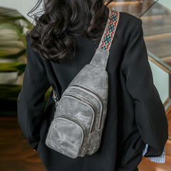 外貿新款潮牌女士胸包日系簡約輕便多口袋單肩女包休閒斜挎胸包