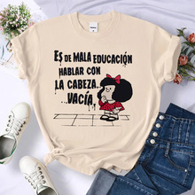 Mafalda top women summer graphic comic t-shirts female desig