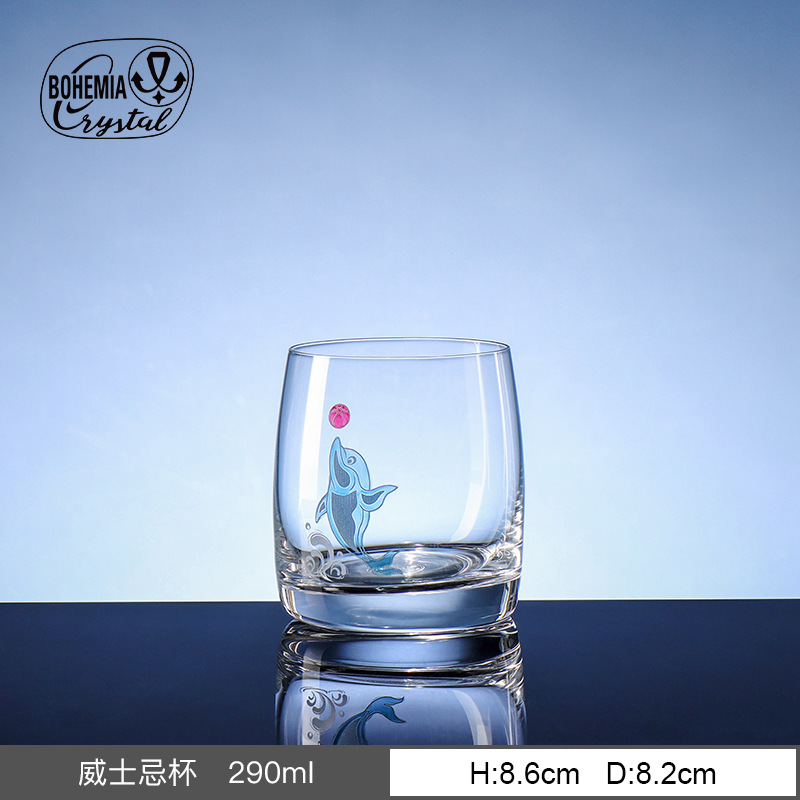 Copa de cristal iridiscente grabada importada de la República Checa, copa de champán con diseño de mariposa, copa de vino tinto, copa de whisky, relieve creativo personalizado.