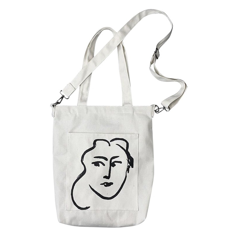 Nueva moda ins desmontable correa de hombro lona bolsa de hombro Corea del Sur estudiante lona bolsa crossbody bolso de las mujeres de una sola pieza entrega