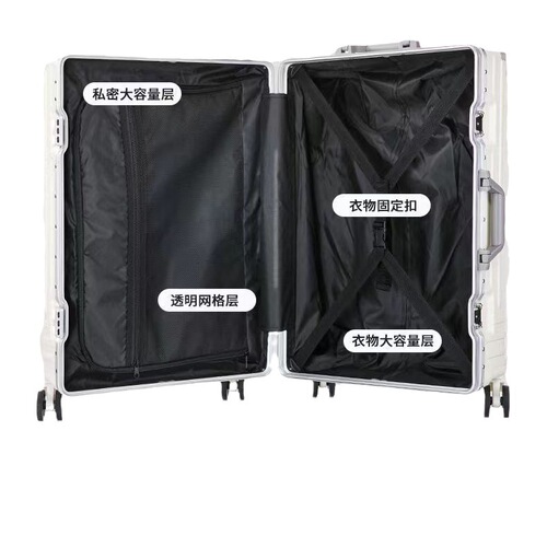 Premium Factory Selection 20-inch Luggage Suitcase with Swivel Wheels, 24 Aluminum Frame, Pull-along Suitcase with Password Lock for Men and Women