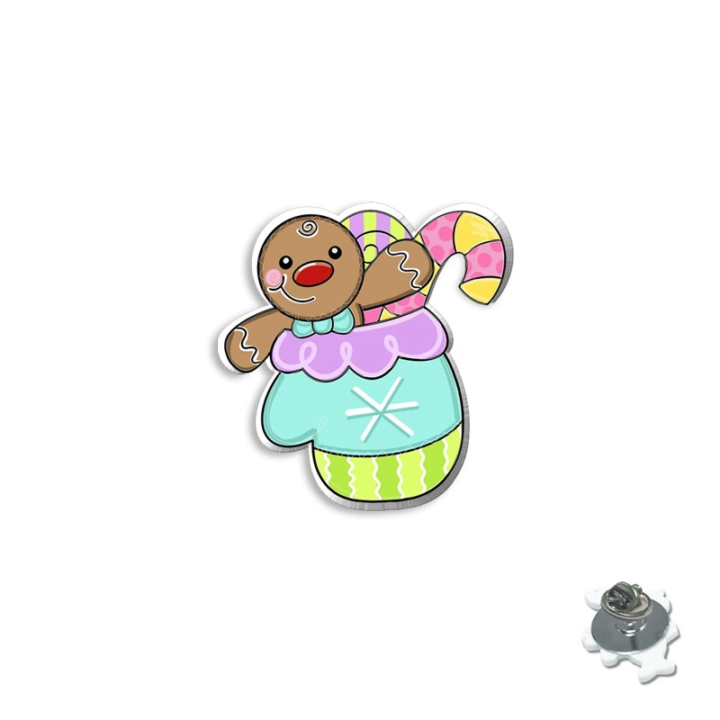 Граница торговли? Нет, нужно избегать слов like wholesale, cross-border or marketplaces. The input: "(Cross-border trading), cartoon Christmas brooch, creative acrylic badge" Translating keeping meaning: We should remove cross-border term? The instruction: output must be Russian translation; Avoid words like