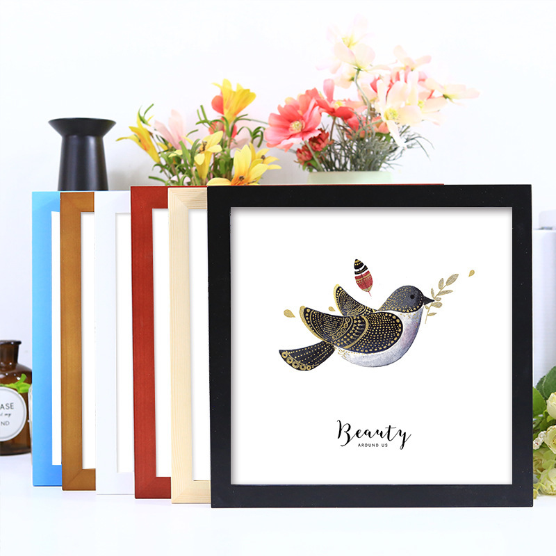 Solid Wood Square Photo Frame Diamond Painting Mounting Frame Calligraphy Calligraphy and Painting Frame Cross Stitch Photo Frame Wall Hanging Ornament Frame