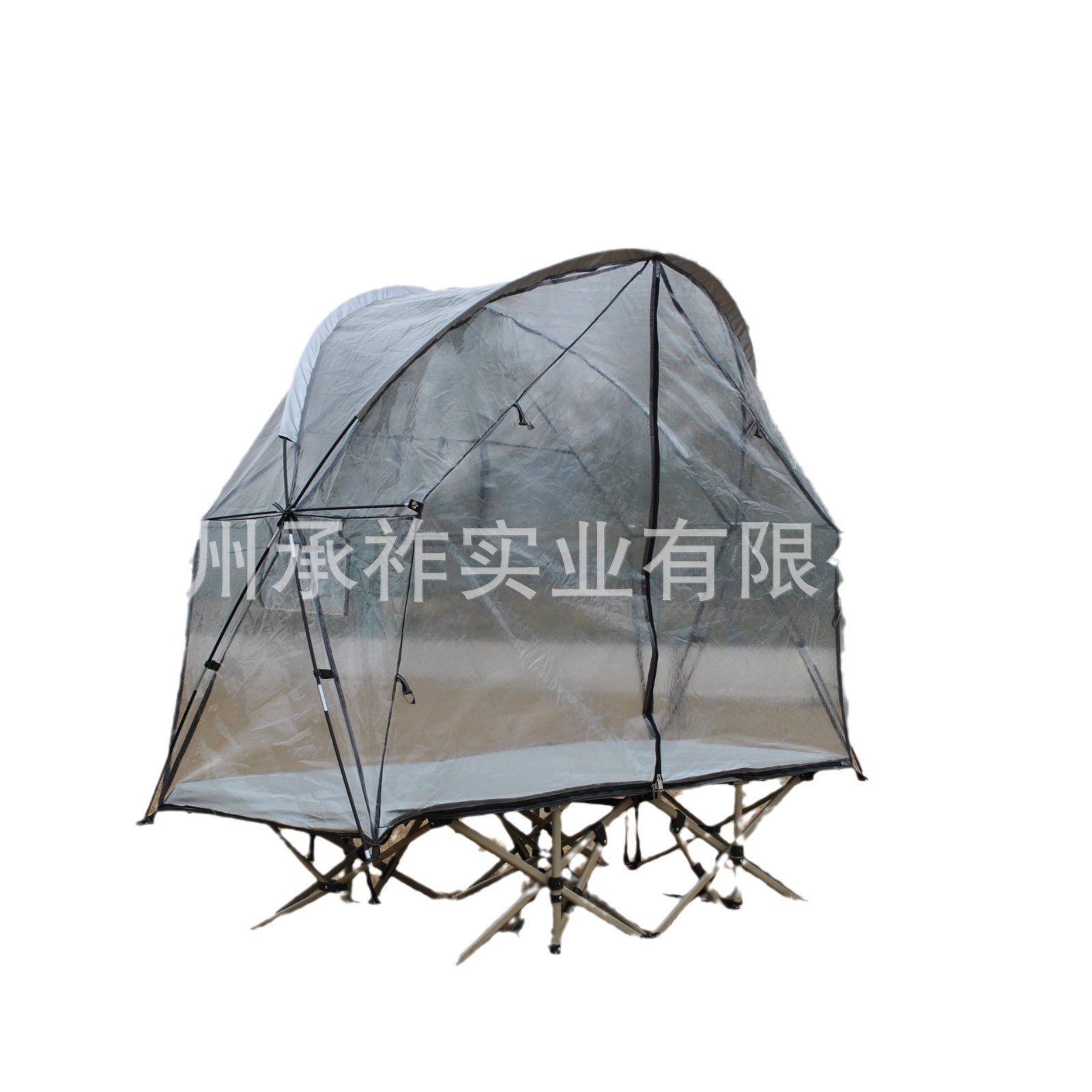 Transparente PVC calor a prueba de viento frío sala de sol campamento al aire libre marcha cama de campamento individual no incluye cama