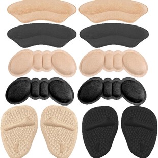 Thickened Gel Breathable Anti-Slip Half-Size Pad Forefoot Pad Sponge Anti-Wear Heel Sticker High-Heeled Shoes Heel Sticker 6 Pairs