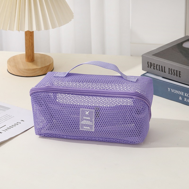 Nuevo producto transfronterizo bolsa de cosméticos de hilo de red para mujer de gran capacidad, sensación avanzada, bolsa de almacenamiento de lavado de viaje multifuncional