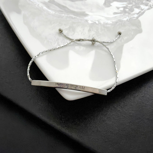 Titanium steel does not fade, cool personality style adjustable bracelet, trendy and popular letter bracelet, niche accessories for women