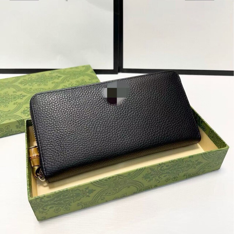 Gucci bamboo-patterned zipper professional women's genuine leather long wallet, top-layer cowhide coin purse, fashionable handbag Gucci bamboo-patterned zipper professional women's genuine leather long wallet, top-layer cowhide coin purse, fashionable handbag