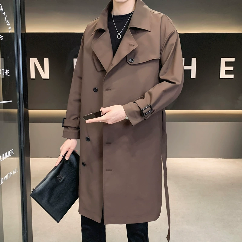Весенне-осеннее пальто Модная простая элегантная универсальная длинная свободная ветровка FY2165