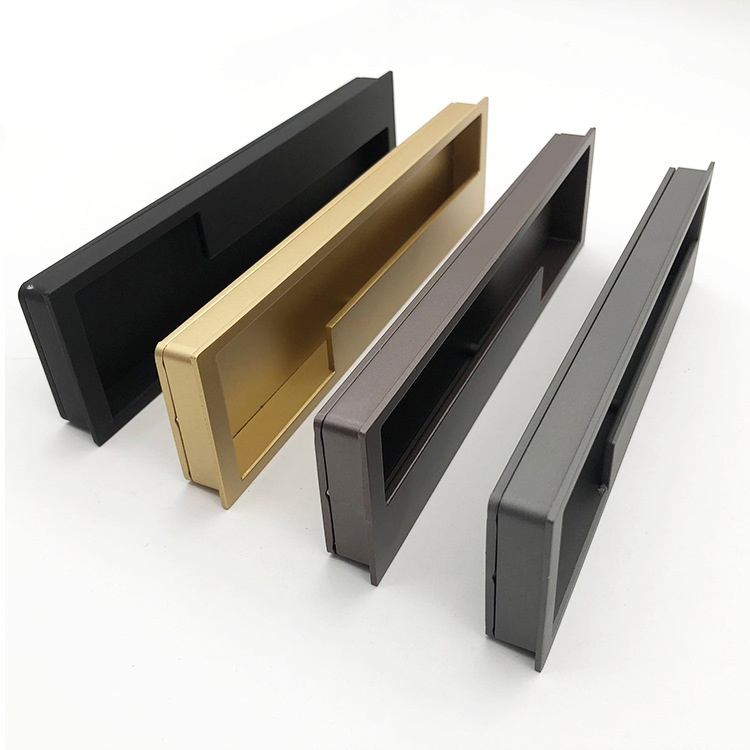 推拉門隱形嵌入式暗拉手現代簡約鋅合金移門抽屜櫃門開槽門把手