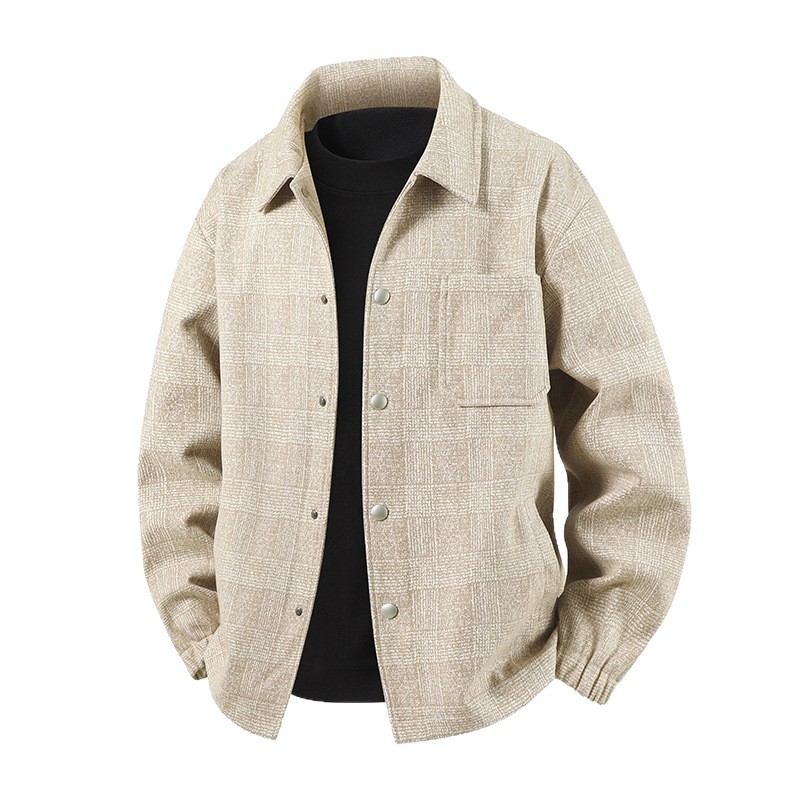 Primavera transfronteriza nueva chaqueta a cuadrícula con solapa hombre otoño al aire libre chaqueta casual de la calle hombre moda tween image 6