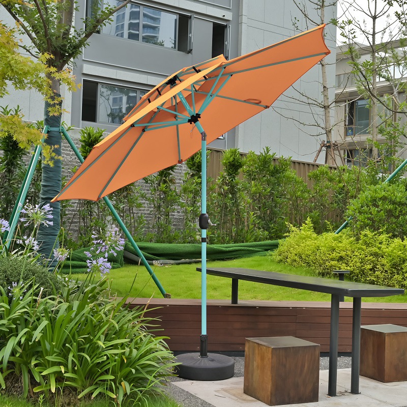 2.7 Mihu paraguas azul barra balancante paraguas patio café terraza jardín lámpara solar paraguas pabellón de cabina image 20